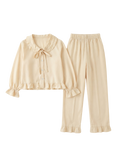 Cream Ruffle Co-ord Set