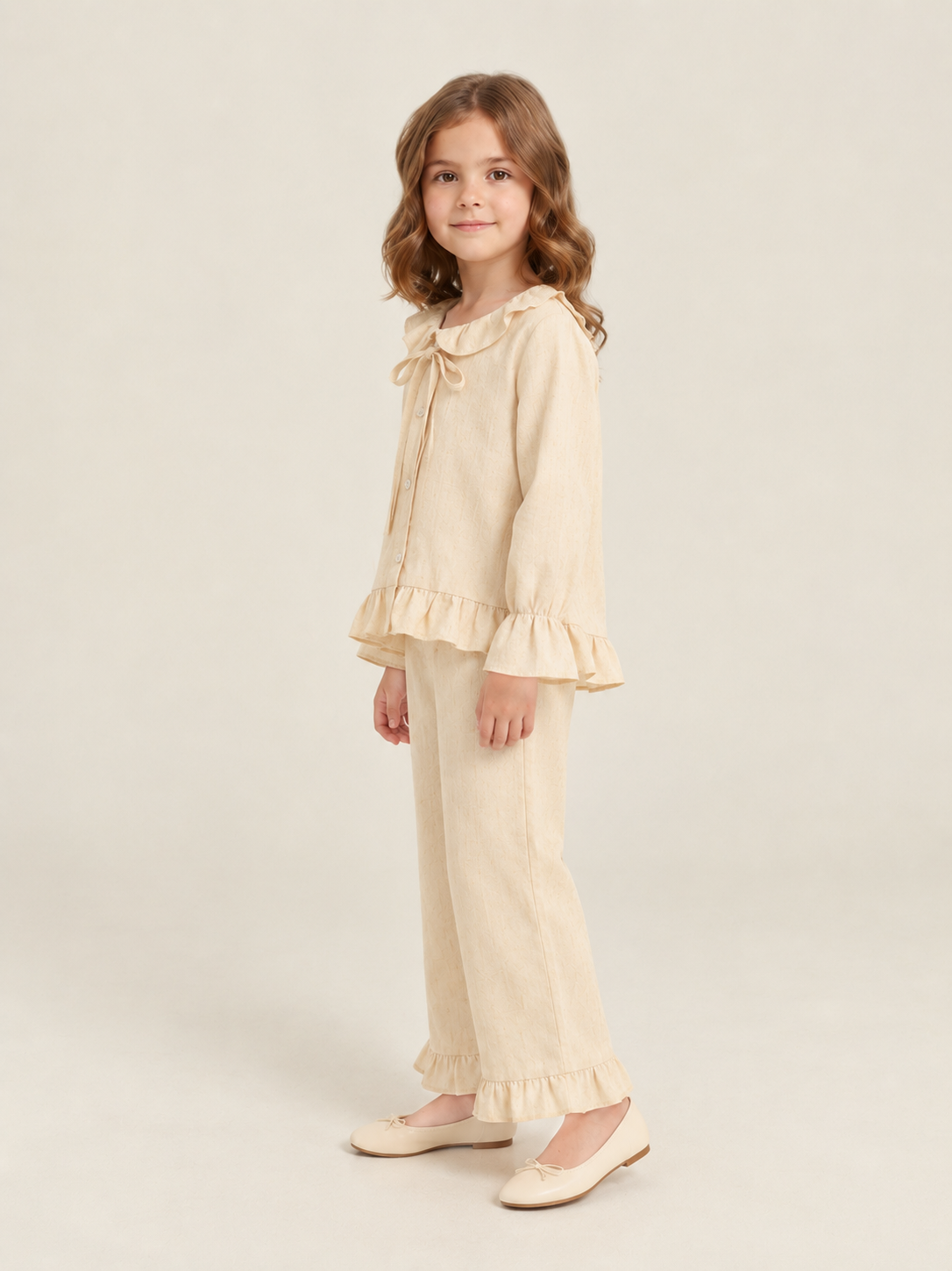 Cream Ruffle Blouse
