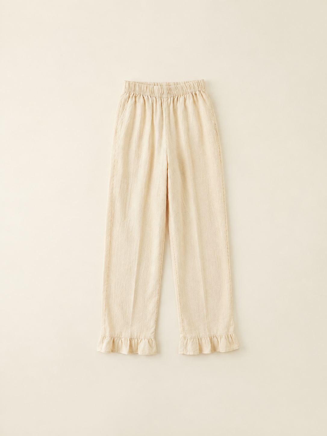 Cream Ruffle Pants