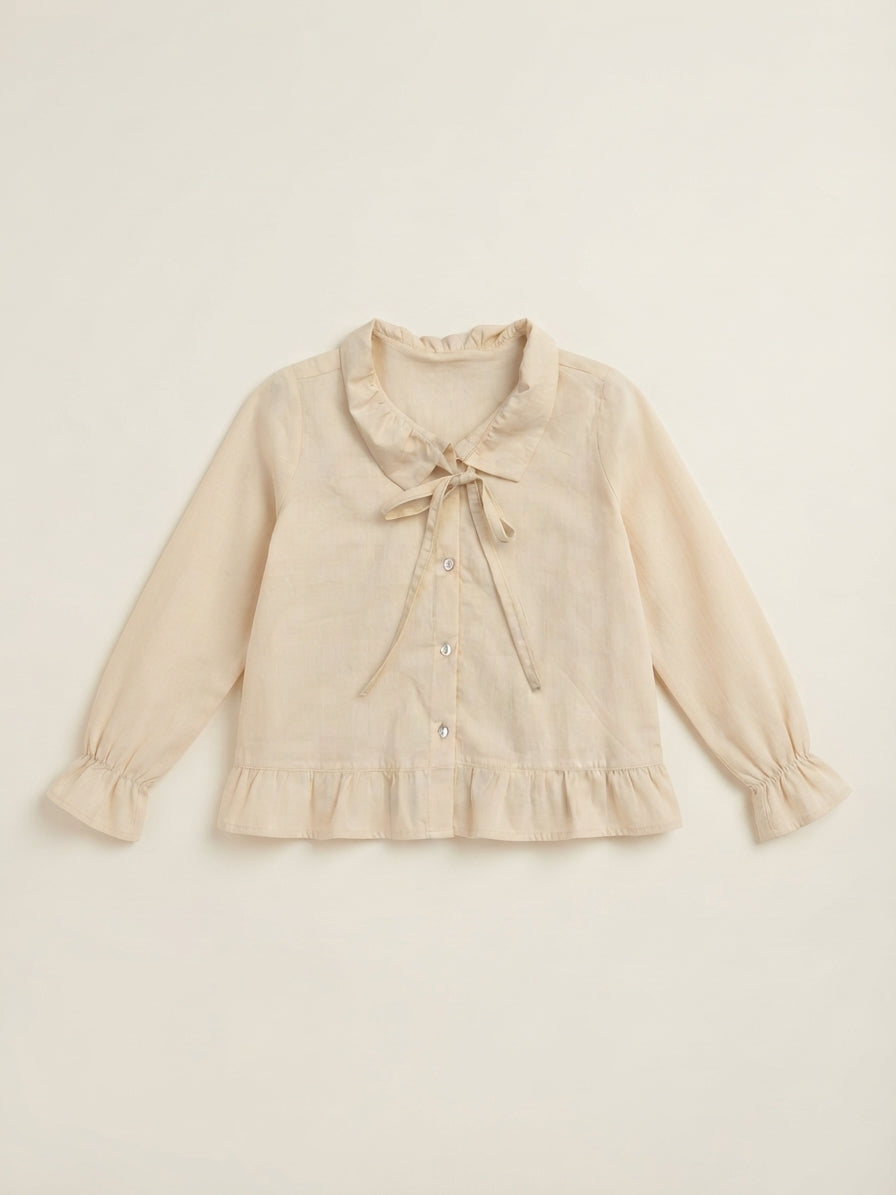 Cream Ruffle Blouse