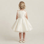 Flared Satin Bow Strap Dress - Blush Pink