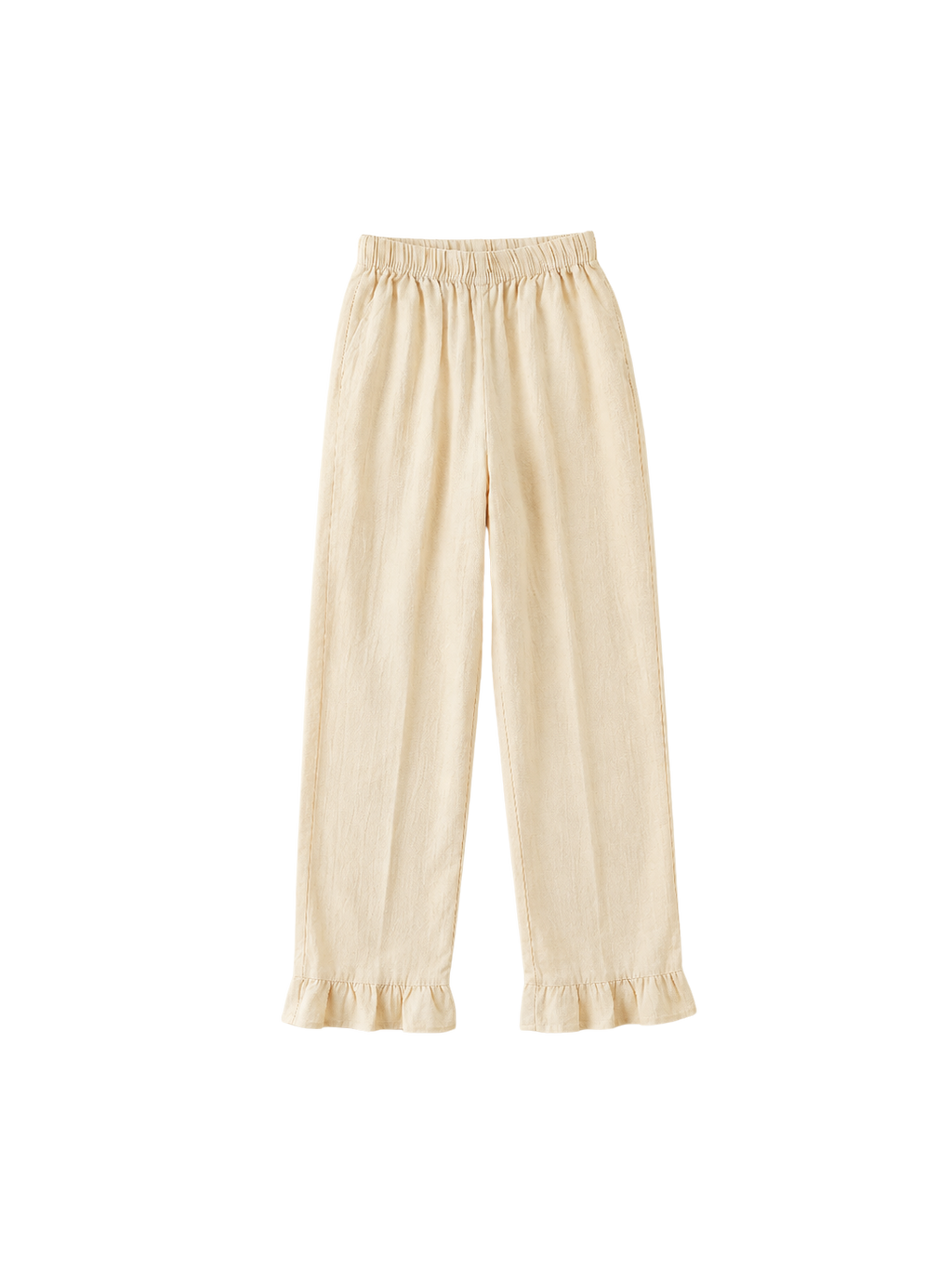 Cream Ruffle Pants